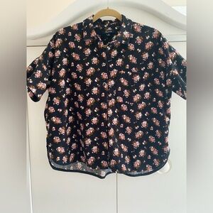 Madewell Black Floral Button-Down Shirt
